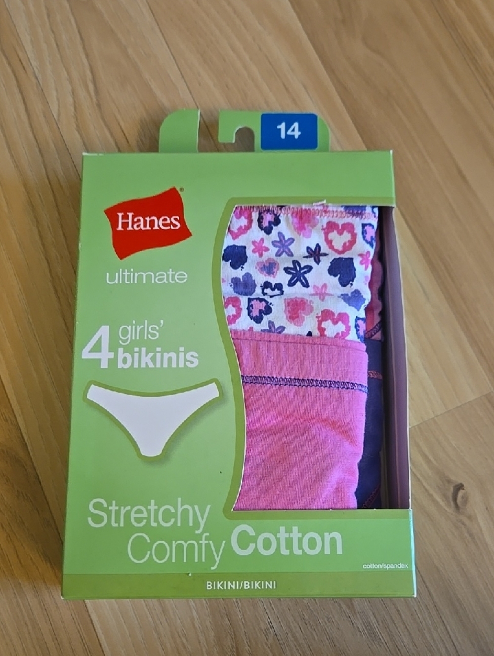 Hanes Girls' Bikini Underwear Pack - 4 Pack Size 14